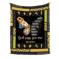 Personalized Gift For Daughter Inspirational Butterfly Christian Bible Verse Blanket 31450 thumb 1