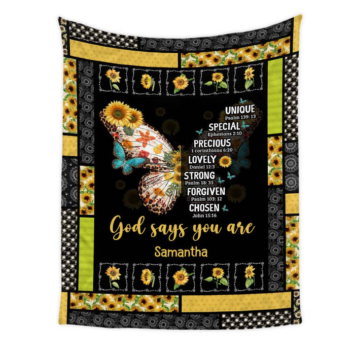 Personalized Gift For Daughter Inspirational Butterfly Christian Bible Verse Blanket 31450 1