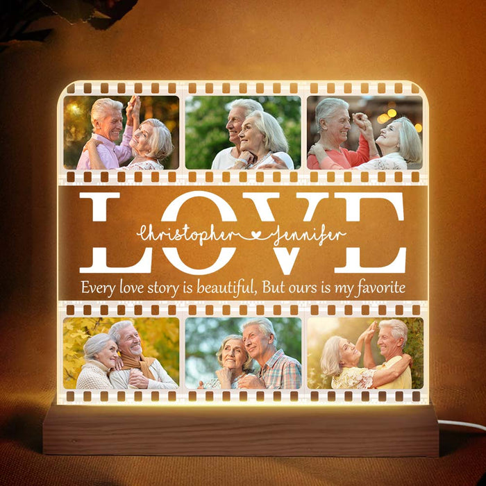 Personalized Couple Gift  Our Love Story Plaque LED Lamp Night Light 31453 1
