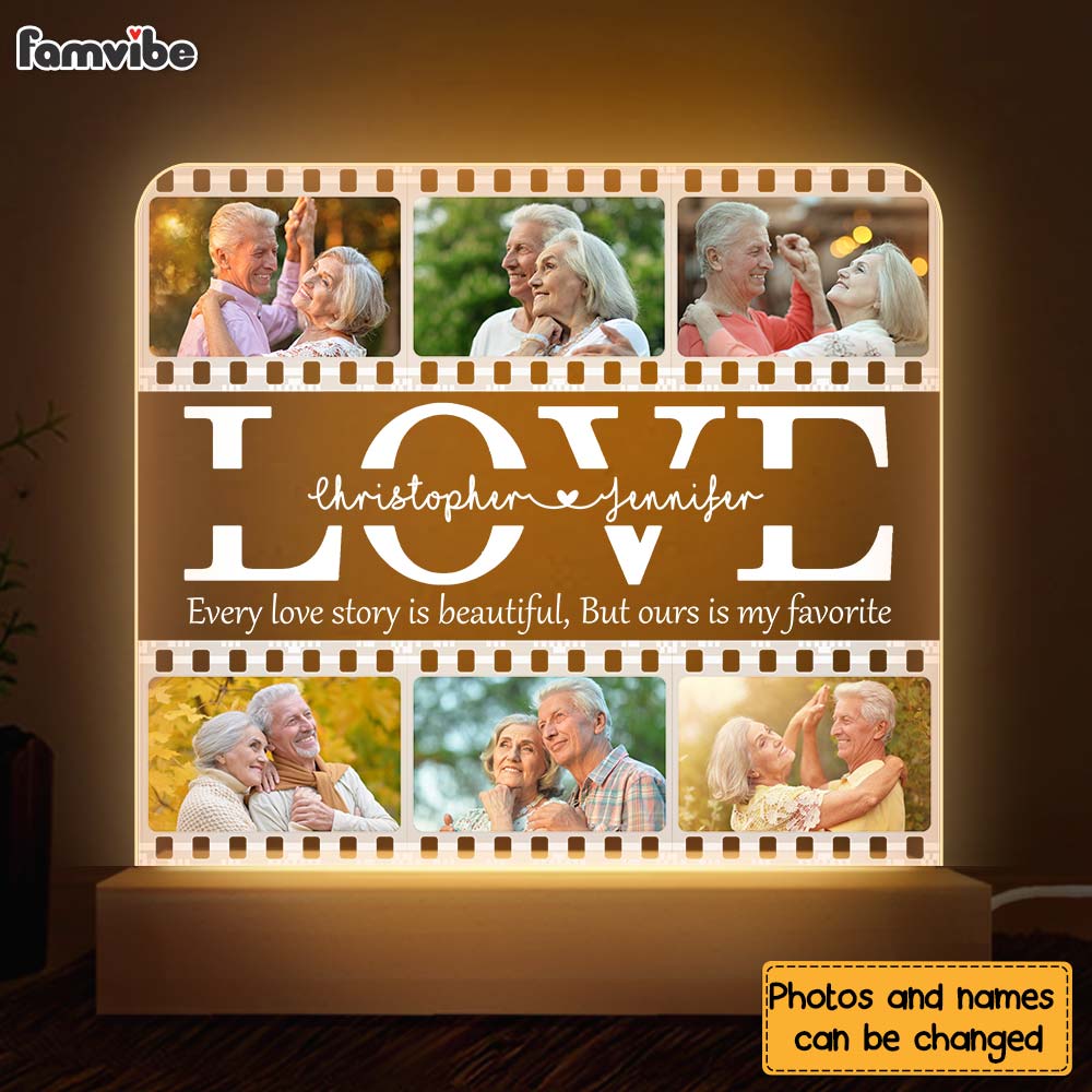 Personalized Couple Gift  Our Love Story Plaque LED Lamp Night Light 31453 Primary Mockup