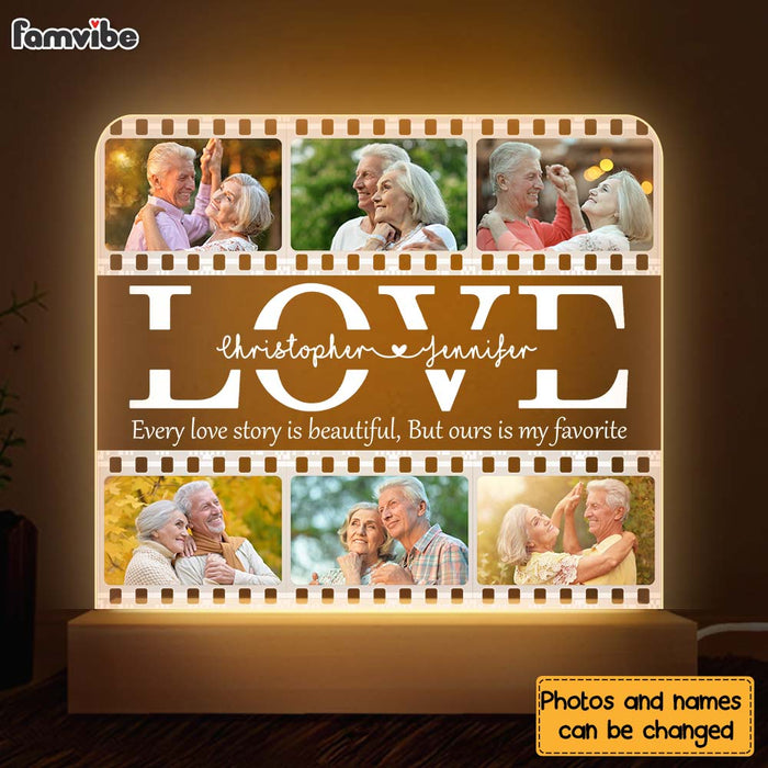 Personalized Couple Gift  Our Love Story Plaque LED Lamp Night Light 31453 1