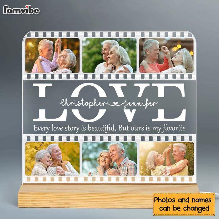 Personalized Couple Gift  Our Love Story Plaque LED Lamp Night Light 31453 1