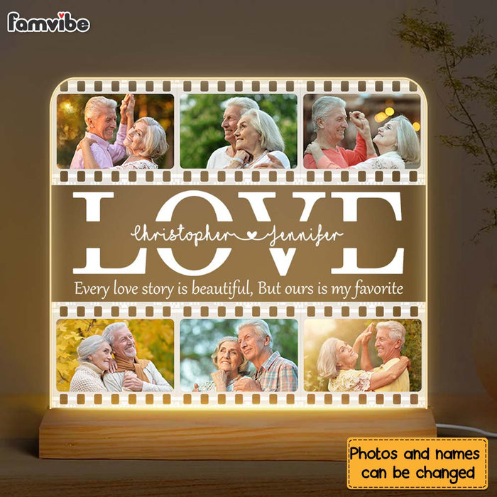 Personalized Couple Gift  Our Love Story Plaque LED Lamp Night Light 31453 1