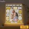 Personalized Couple Gift Reasons I Love You Plaque LED Lamp Night Light  31459 1