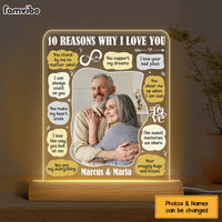Personalized Couple Gift Reasons I Love You Plaque LED Lamp Night Light  31459 thumb 1