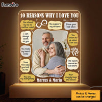 Personalized Couple Gift Reasons I Love You Plaque LED Lamp Night Light  31459 thumb 1