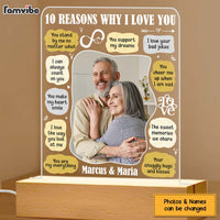 Personalized Couple Gift Reasons I Love You Plaque LED Lamp Night Light  31459 thumb 1