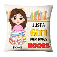Personalized Gift For Granddaughter A Girl Loves Books Pillow 31472 thumb 1