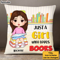 Personalized Gift For Granddaughter A Girl Loves Books Pillow 31472 thumb 1