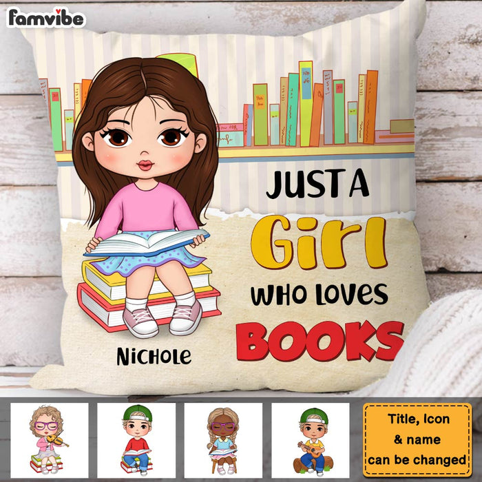 Personalized Gift For Granddaughter A Girl Loves Books Pillow 31472 1