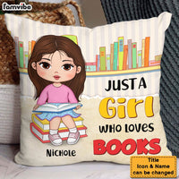 Personalized Gift For Granddaughter A Girl Loves Books Pillow 31472 thumb 1