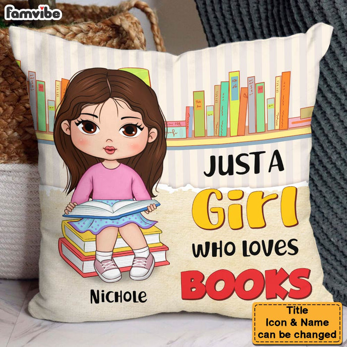 Personalized Gift For Granddaughter A Girl Loves Books Pillow 31472 1