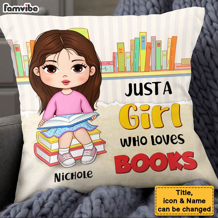 Personalized Gift For Granddaughter A Girl Loves Books Pillow 31472 1