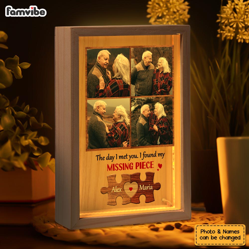 Personalized Couple Gift You Are My Missing Piece Picture Frame Light Box 31473 Primary Mockup