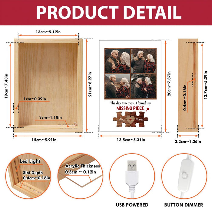 Personalized Couple Gift You Are My Missing Piece Picture Frame Light Box 31473 1