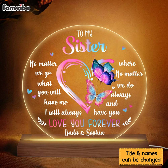 Personalized Gifts For Friends Sisters Butterfly Plaque LED Lamp Night Light 31478 1