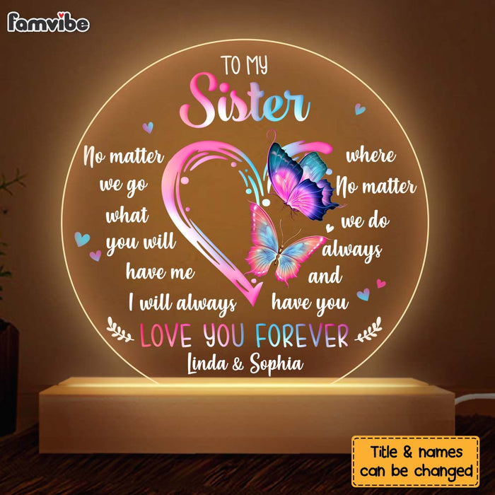 Personalized Gifts For Friends Sisters Butterfly Plaque LED Lamp Night Light 31478 1