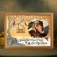 Personalized Gift For Dog Lovers You Left Paw Prints On My Heart Picture Frame Light Box 31486 thumb 1