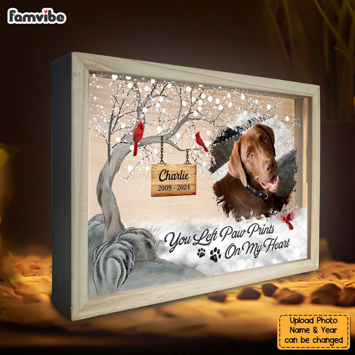 Personalized Gift For Dog Lovers You Left Paw Prints On My Heart Picture Frame Light Box 31486 1