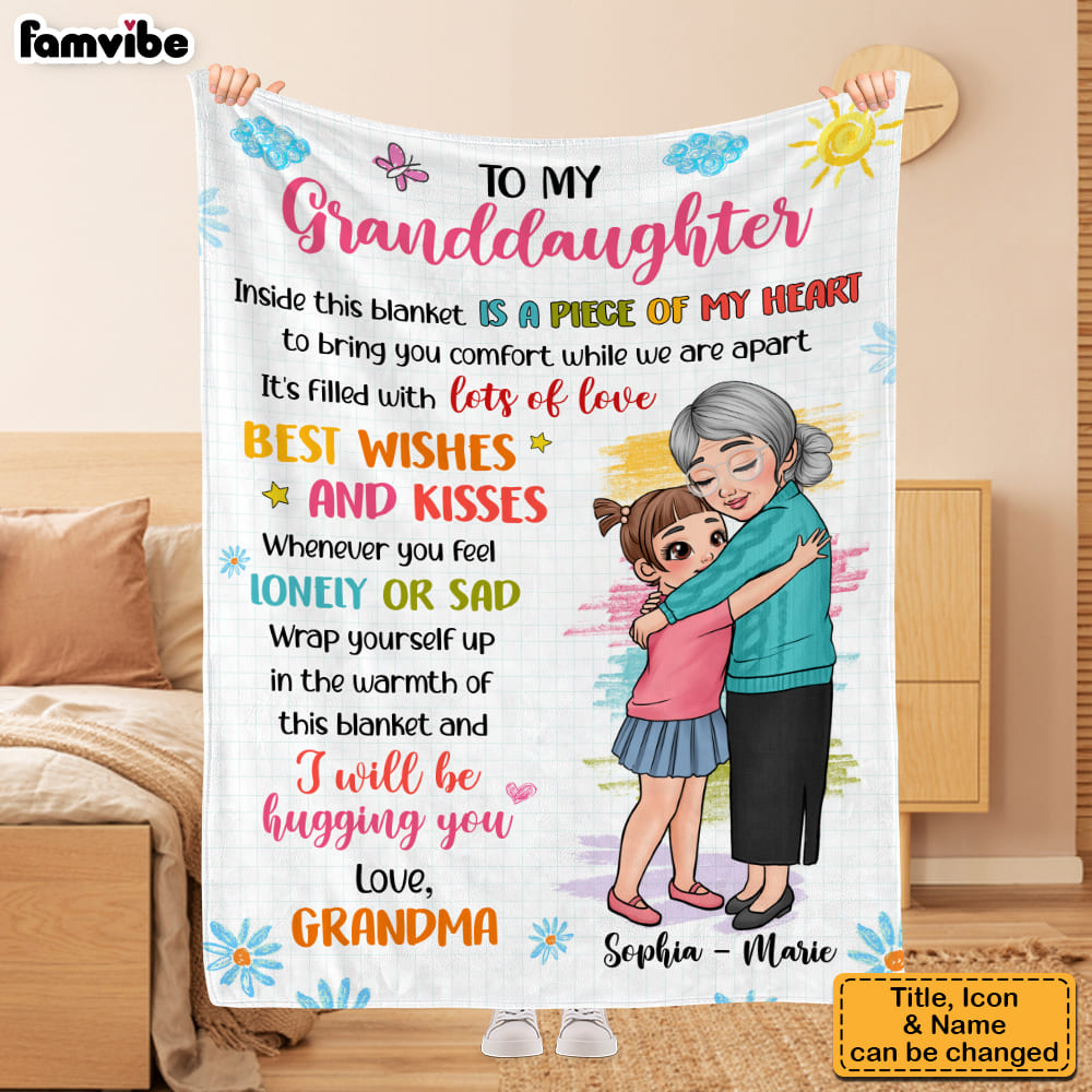 Personalized Gift For Granddaughter To My Granddaughter Big Hug Blanket 31489 Primary Mockup