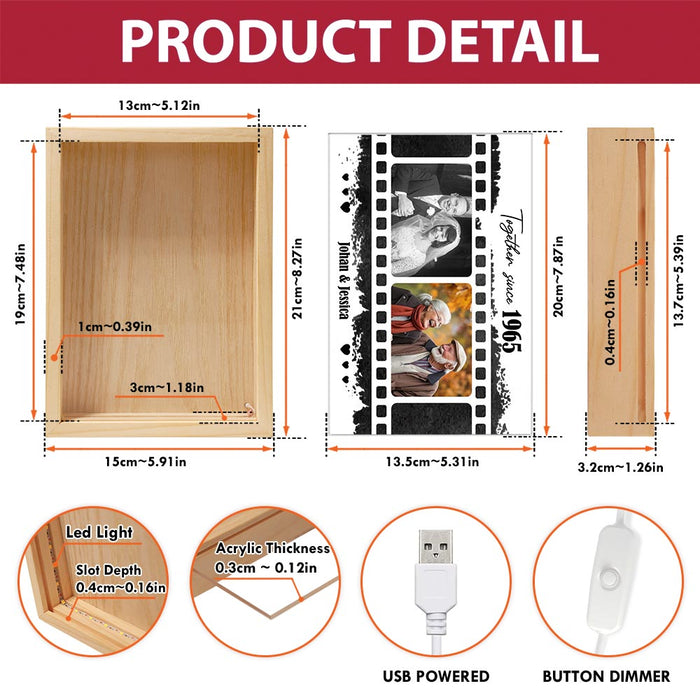 Personalized Couples Gift Upload Photo Together  Since Picture Frame Light Box 31492 1