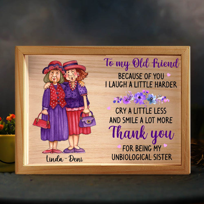 Personalized Old Friend Smile A Lot More Upload Photo Picture Frame Light Box 31494 1