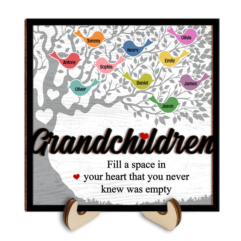 Personalized Gift For Grandma Family Tree 2 Layered Wooden Plaque 31507 Primary Mockup