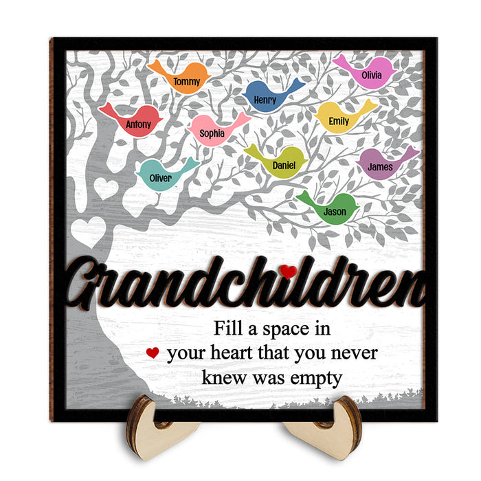 Personalized Gift For Grandma Family Tree 2 Layered Wooden Plaque 31507 1