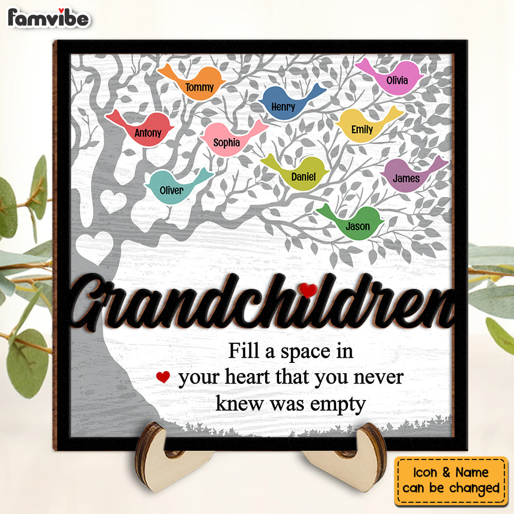 Personalized Gift For Grandma Family Tree 2 Layered Wooden Plaque 31507 Primary Mockup