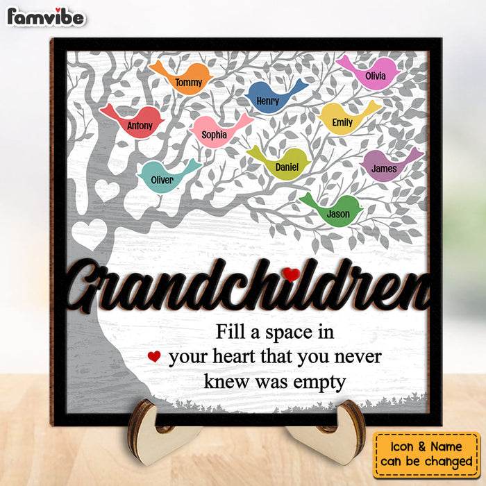 Personalized Gift For Grandma Family Tree 2 Layered Wooden Plaque 31507 1