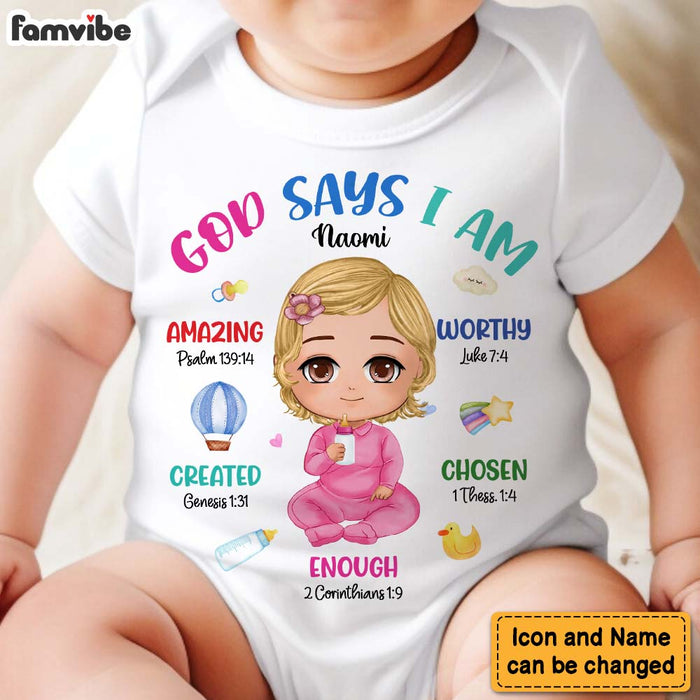 Personalized Gift For Baby God Says I Am Baby Onesie 31524 1