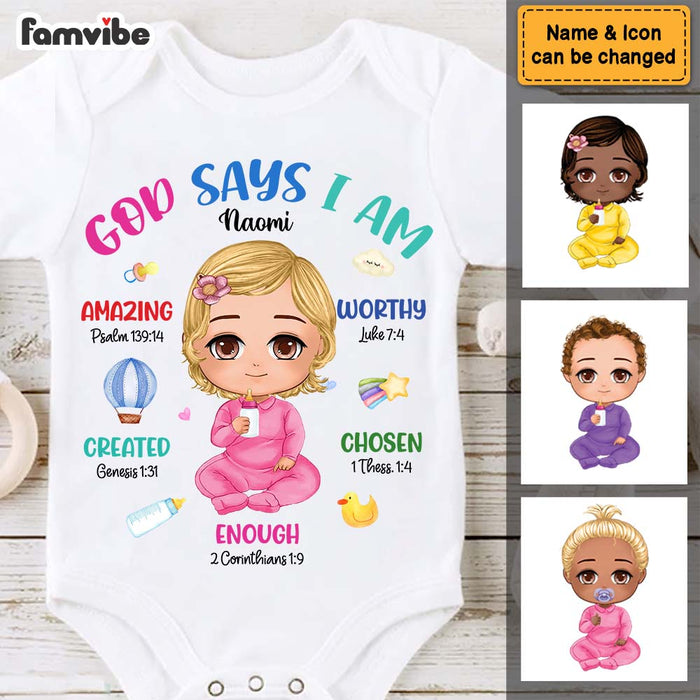 Personalized Gift For Baby God Says I Am Baby Onesie 31524 1