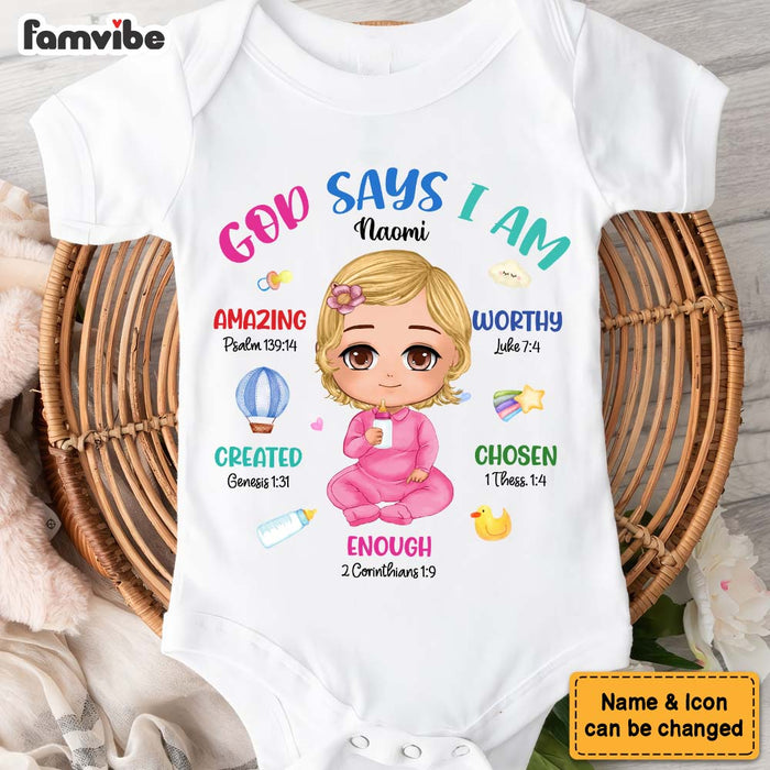Personalized Gift For Baby God Says I Am Baby Onesie 31524 1