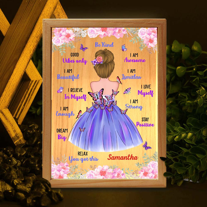Personalized Gift For Granddaughter Be Kind Motivation Picture Frame Light Box 31529 1