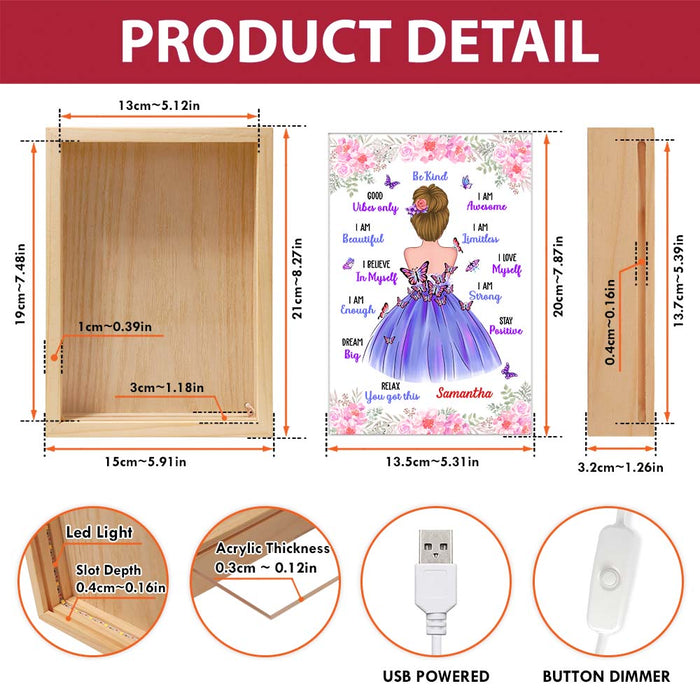 Personalized Gift For Granddaughter Be Kind Motivation Picture Frame Light Box 31529 1