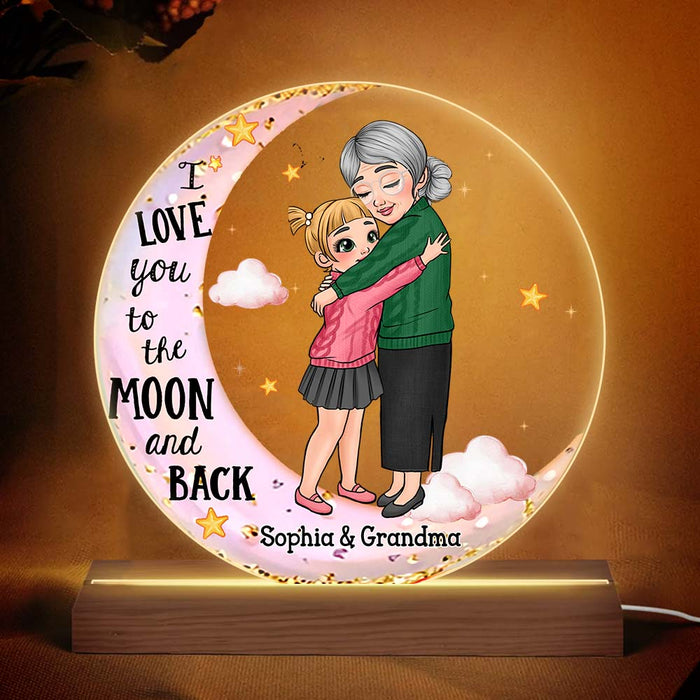 Personalized Gift For Granddaughter Love You To The Moon Plaque LED Lamp Night Light 31536 1