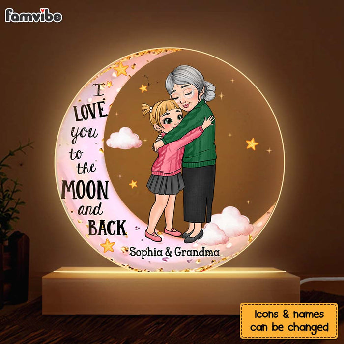 Personalized Gift For Granddaughter Love You To The Moon Plaque LED Lamp Night Light 31536 1