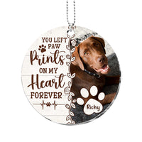 Personalized Gift For Dog Lovers You Left Paw Prints On My Heart Forever Transparent Acrylic Car Ornament 31555 thumb 1