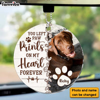 Personalized Gift For Dog Lovers You Left Paw Prints On My Heart Forever Transparent Acrylic Car Ornament 31555 thumb 1