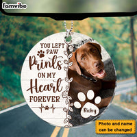Personalized Gift For Dog Lovers You Left Paw Prints On My Heart Forever Transparent Acrylic Car Ornament 31555 thumb 1