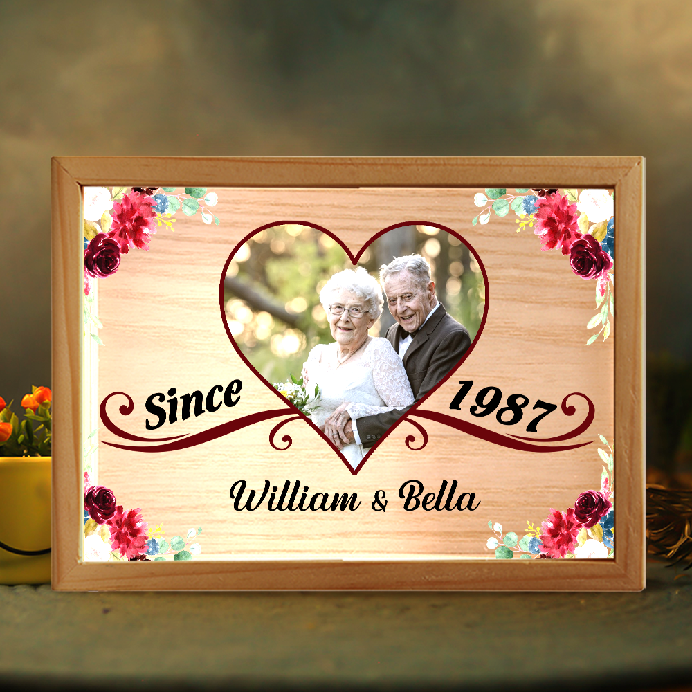 Personalized Gift For Couple Together Since Picture Frame Light Box 31560 Primary Mockup