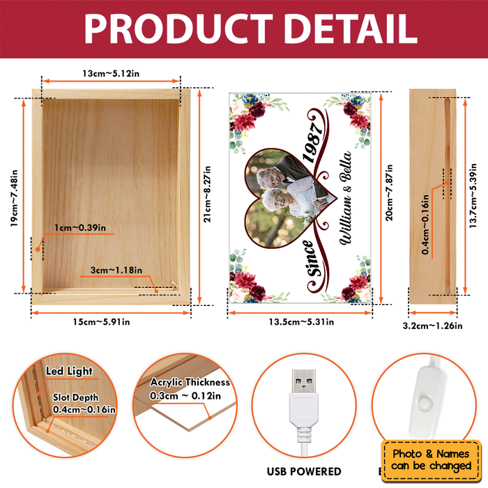 Personalized Gift For Couple Together Since Picture Frame Light Box 31560 1