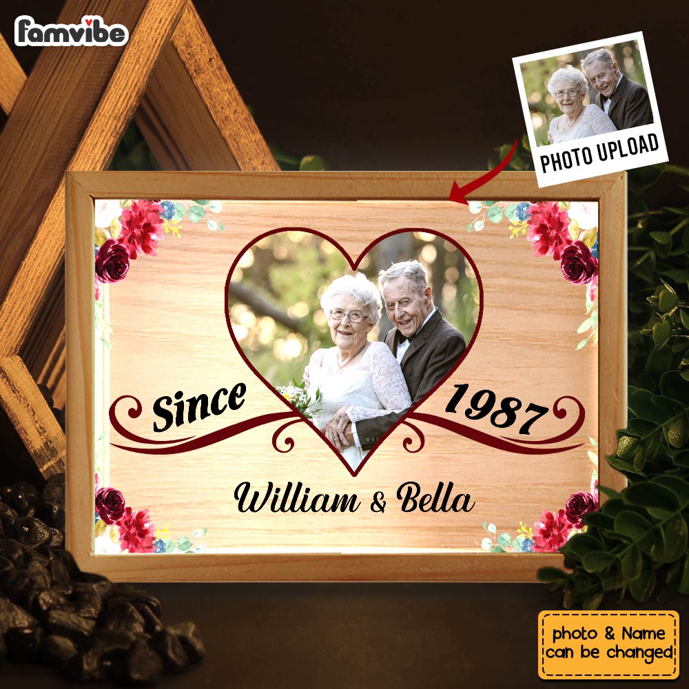Personalized Gift For Couple Together Since Picture Frame Light Box 31560 Primary Mockup