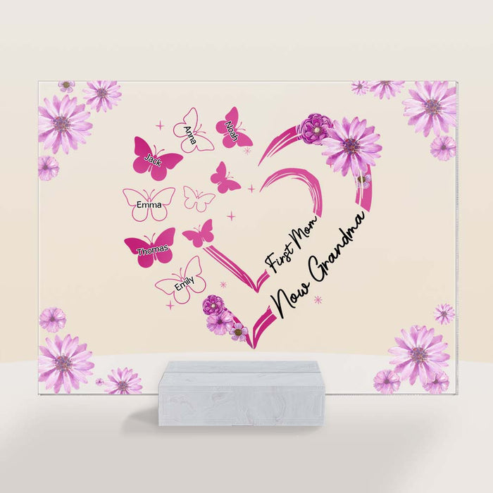 Personalized Gift For Nana First Mom Now Grandma Acrylic Plaque 31574 1