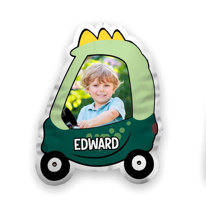 Personalized Photo Gift For Grandson Driving Car Shaped Pillow 31578 1