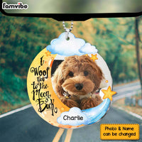 Personalized I Woof You To The Moon And Back Dog Lovers Transparent Acrylic Car Ornament 31580 thumb 1
