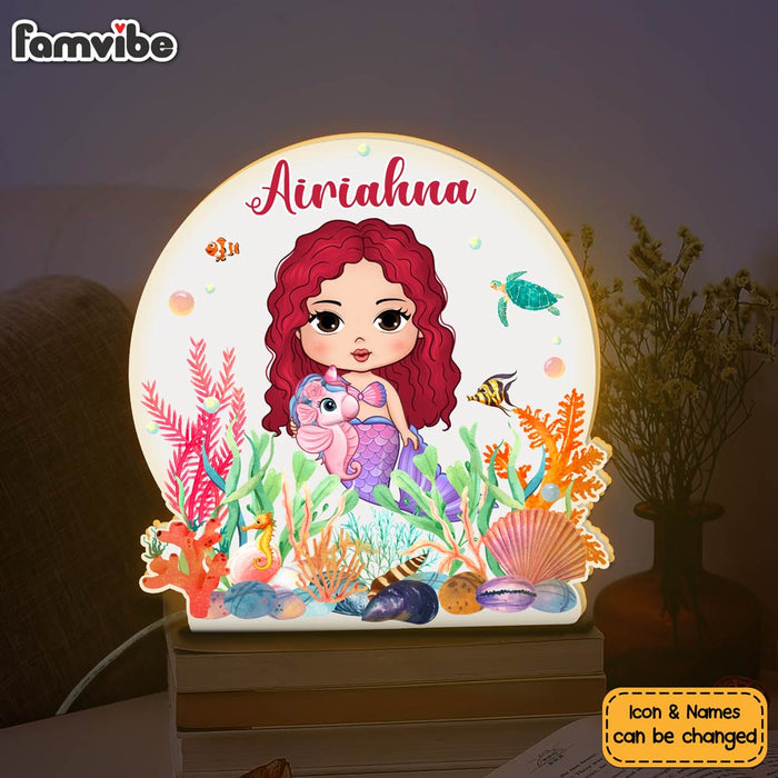 Personalized Gift For Granddaughter Mermaid Custom Shape Photo Light Box 31585 1