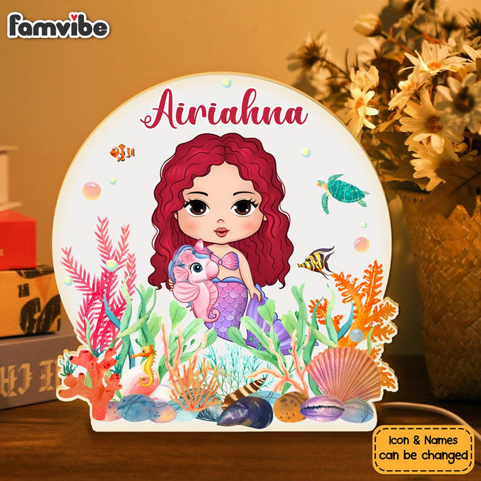 Personalized Gift For Granddaughter Mermaid Custom Shape Photo Light Box 31585 1