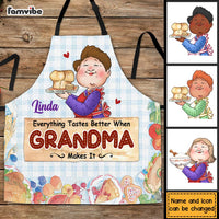 Personalized Gift For Grandma Baking Everything Tastes Better Apron With Pocket 31590 thumb 1