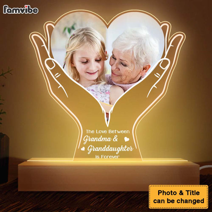 Personalized Gift The Love Between Grandma And Granddaughter Plaque LED Lamp Night Light 31591 1